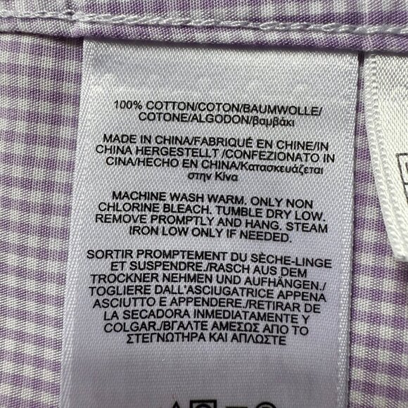 Brooks Brothers Size 17 2/3 Purple Gingham Regent Non-Iron Cotton Dress Shirt - Picture 11 of 12